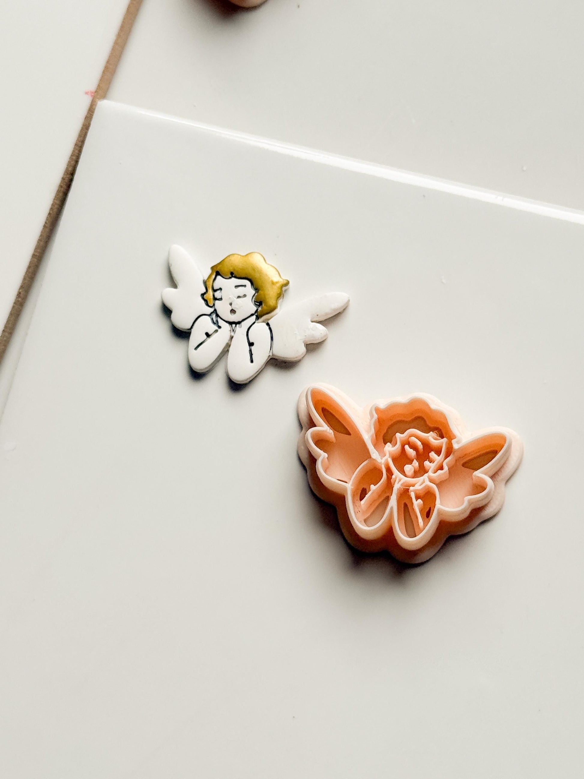 Dreamy Cherub Clay Cutter: Angel Figure Design