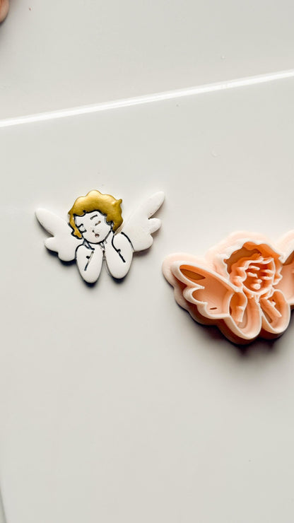 Dreamy Cherub Clay Cutter: Angel Figure Design