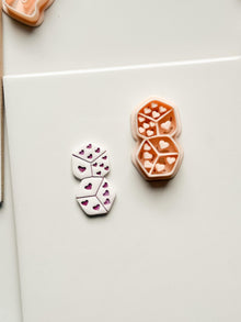 Love Roll Clay Cutters: Heart Pattern Dice Duo