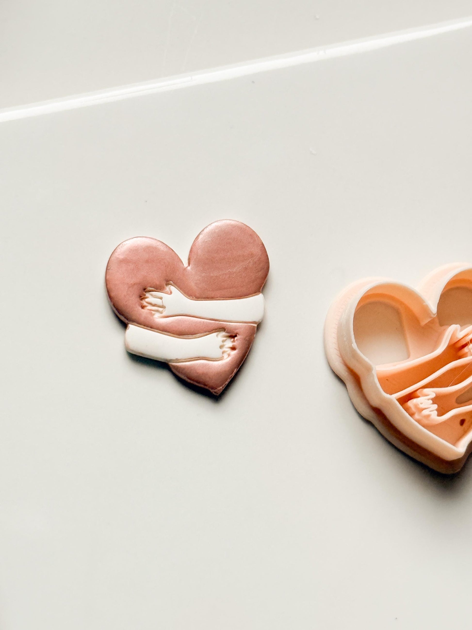 Self Love Clay Cutter: Hugging Heart Design