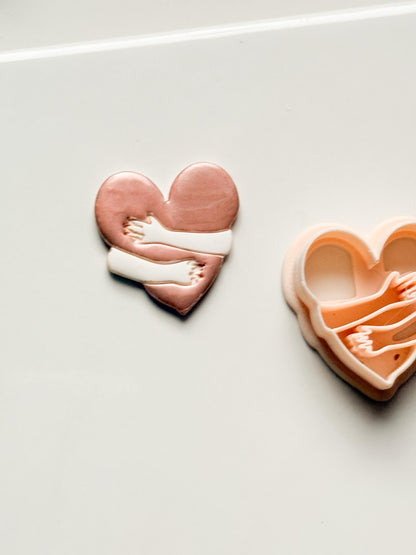 Self Love Clay Cutter: Hugging Heart Design