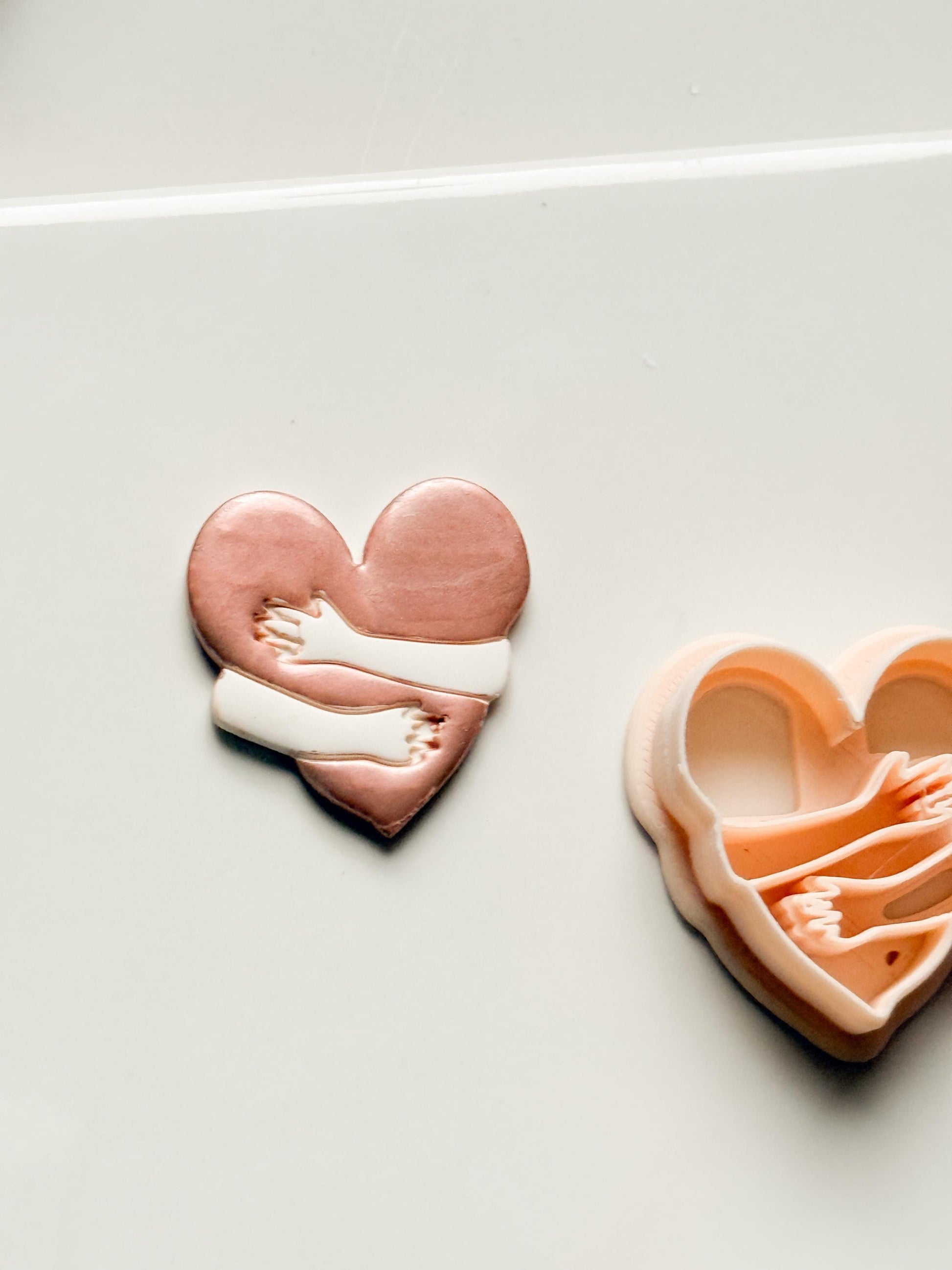 Self Love Clay Cutter: Hugging Heart Design