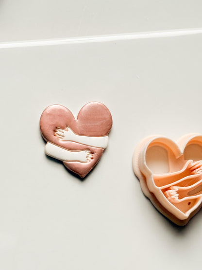 Self Love Clay Cutter: Hugging Heart Design