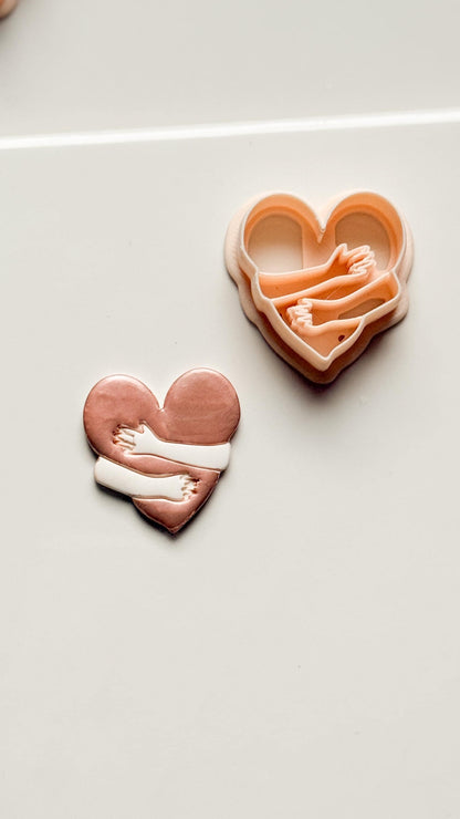 Self Love Clay Cutter: Hugging Heart Design
