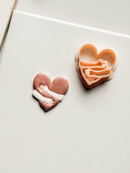 Self Love Clay Cutter: Hugging Heart Design