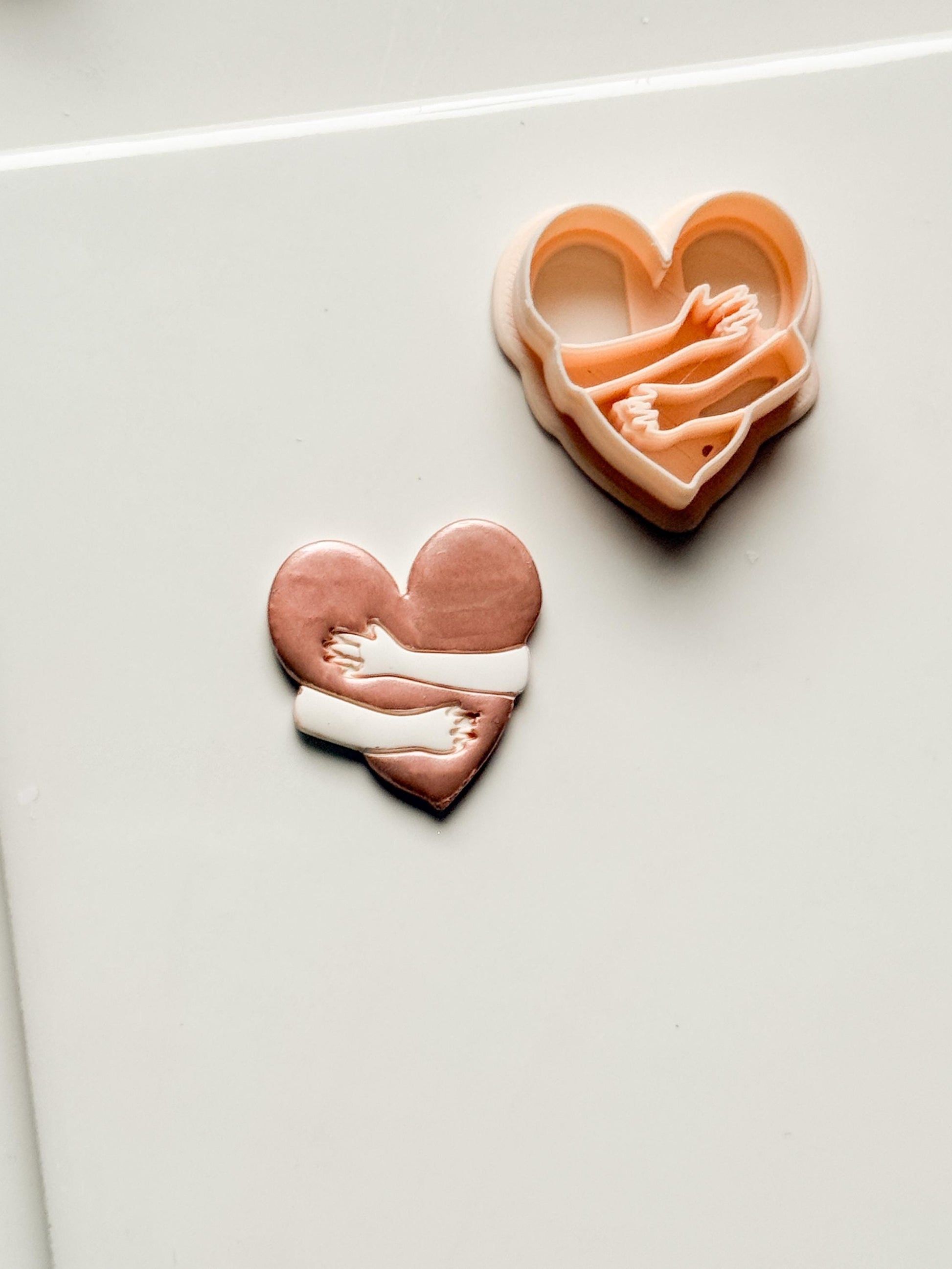 Self Love Clay Cutter: Hugging Heart Design