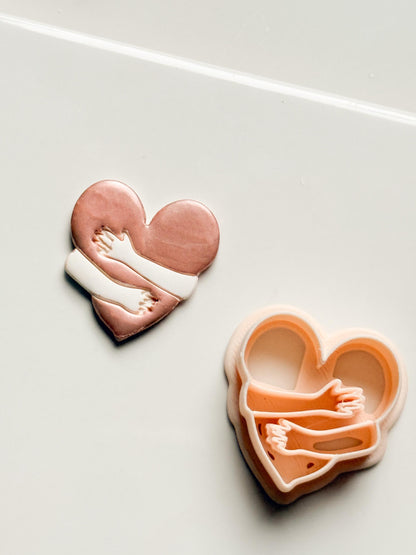 Self Love Clay Cutter: Hugging Heart Design