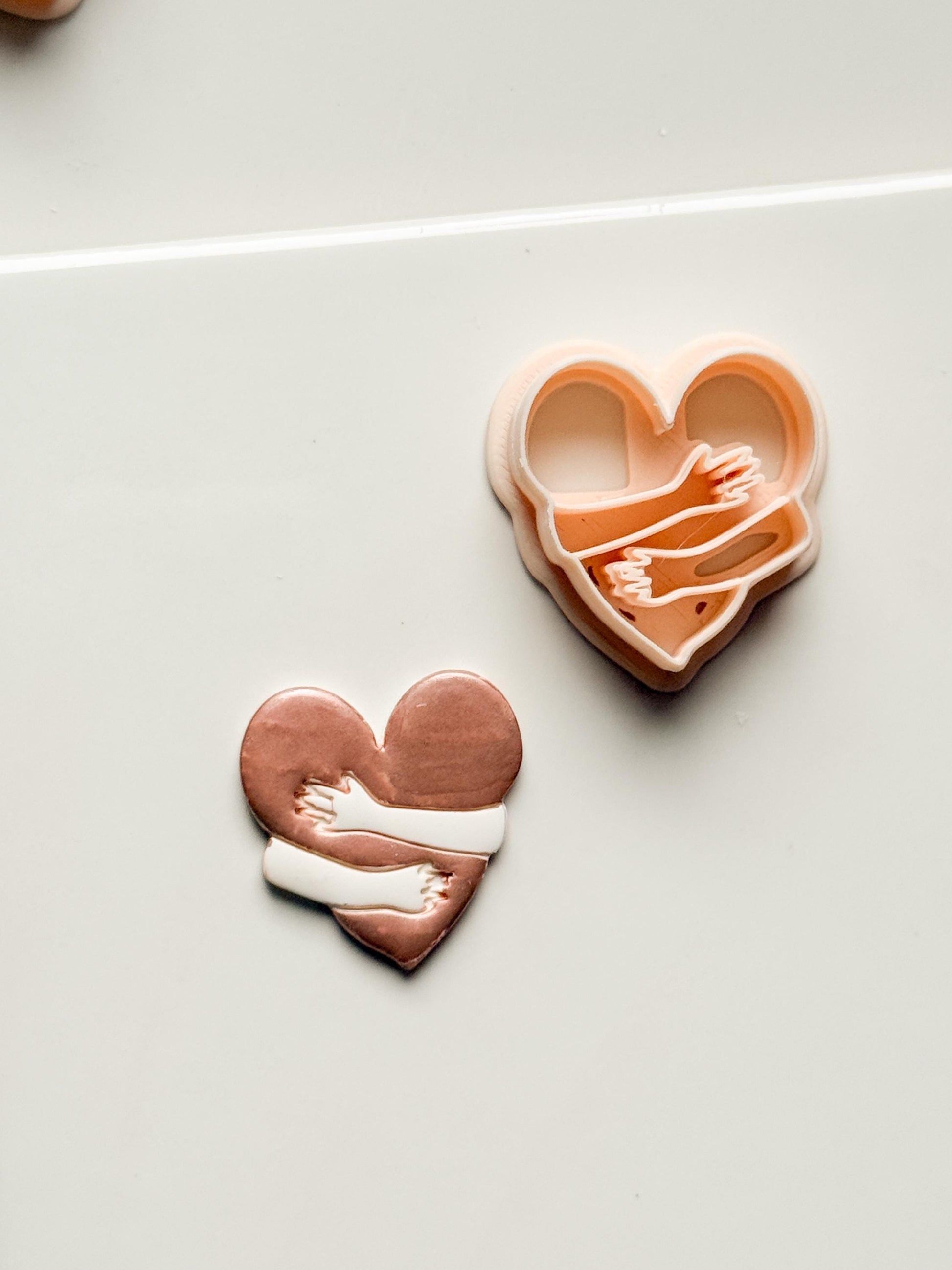 Self Love Clay Cutter: Hugging Heart Design