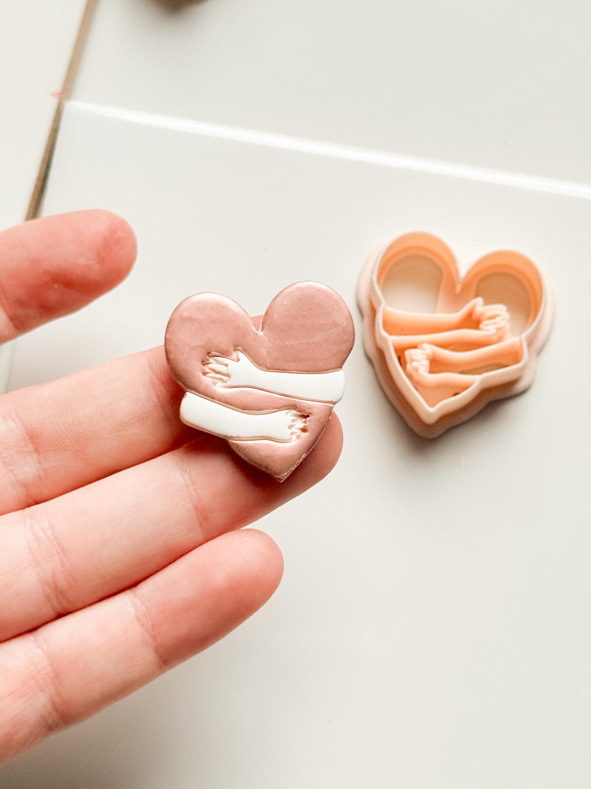 Self Love Clay Cutter: Hugging Heart Design