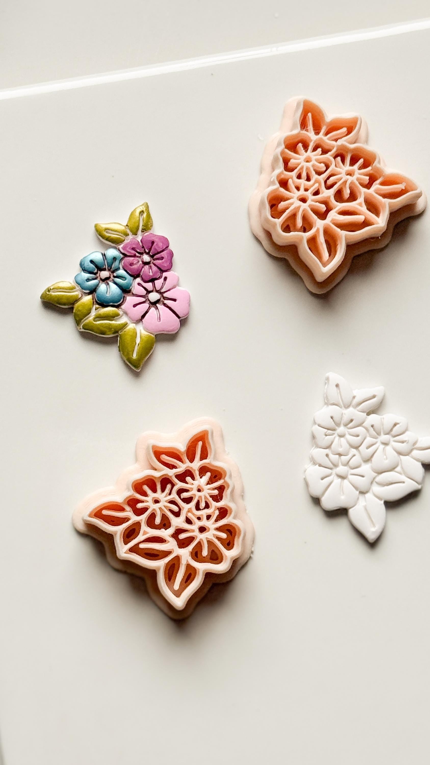 Soft Bloom Bouquet Clay Cutters: Floral Cluster Design