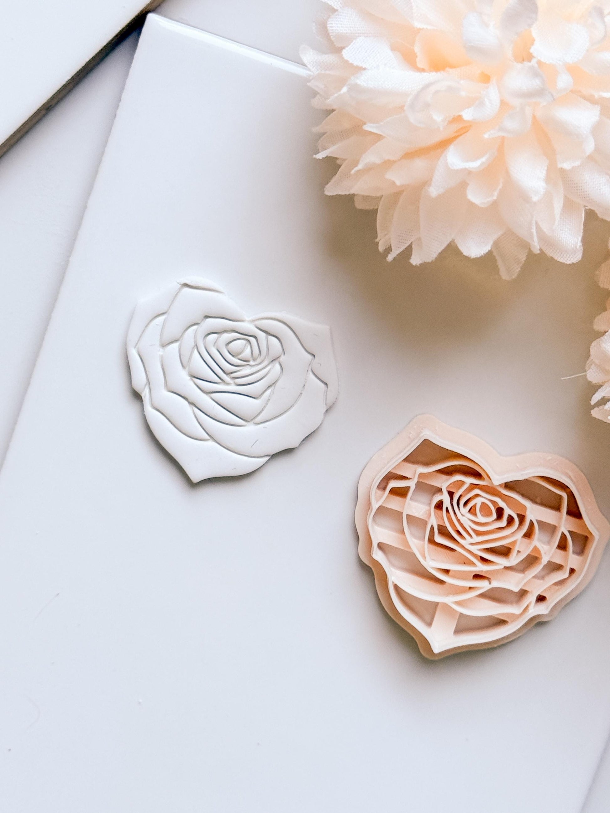 Roseheart Floral Heart Cutter for Polymer Clay