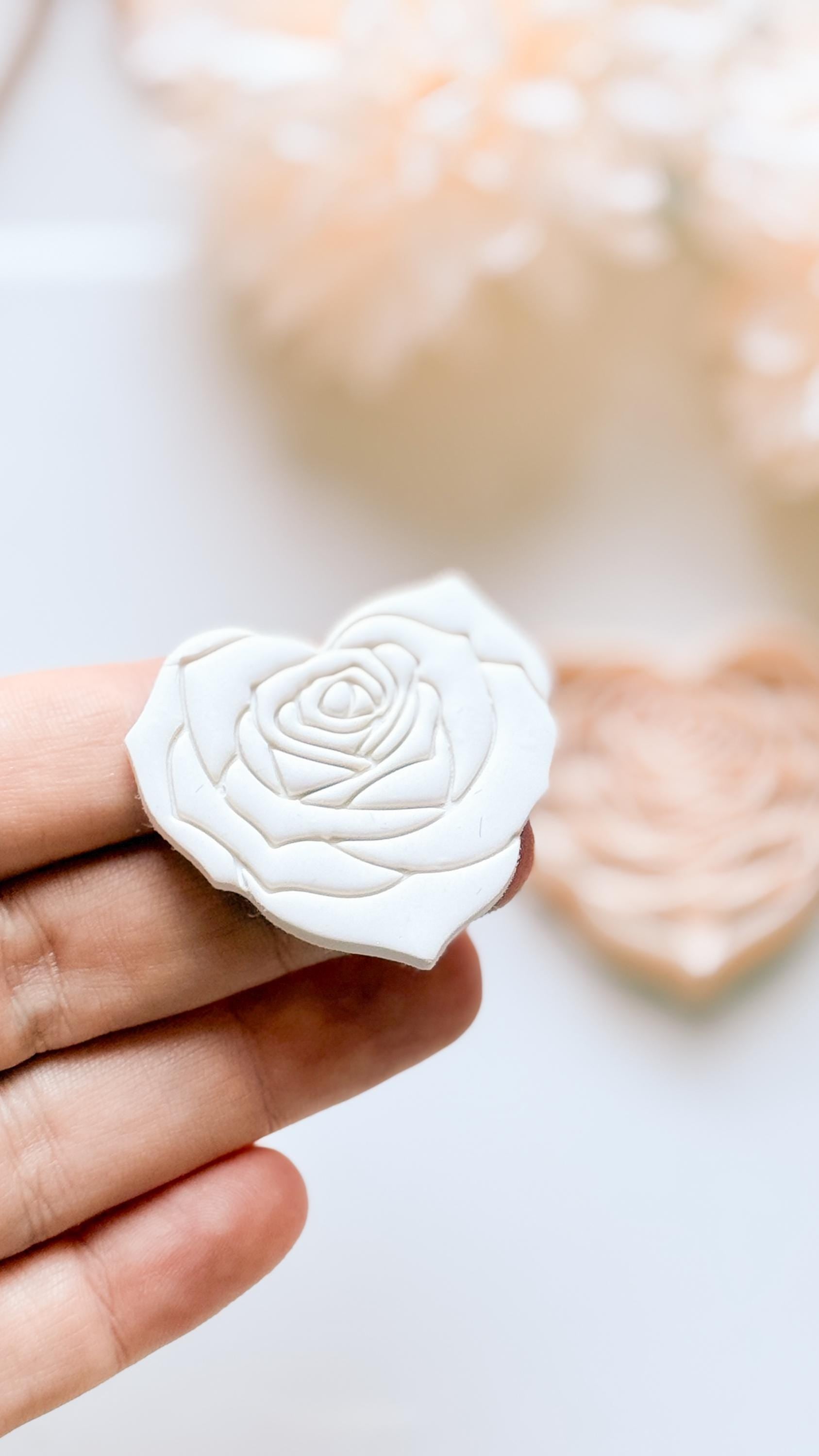 Roseheart Floral Heart Cutter for Polymer Clay