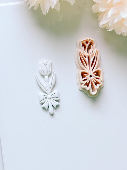 Tula Bloom Cutter: Tulip Drop Design for Polymer Clay Earrings