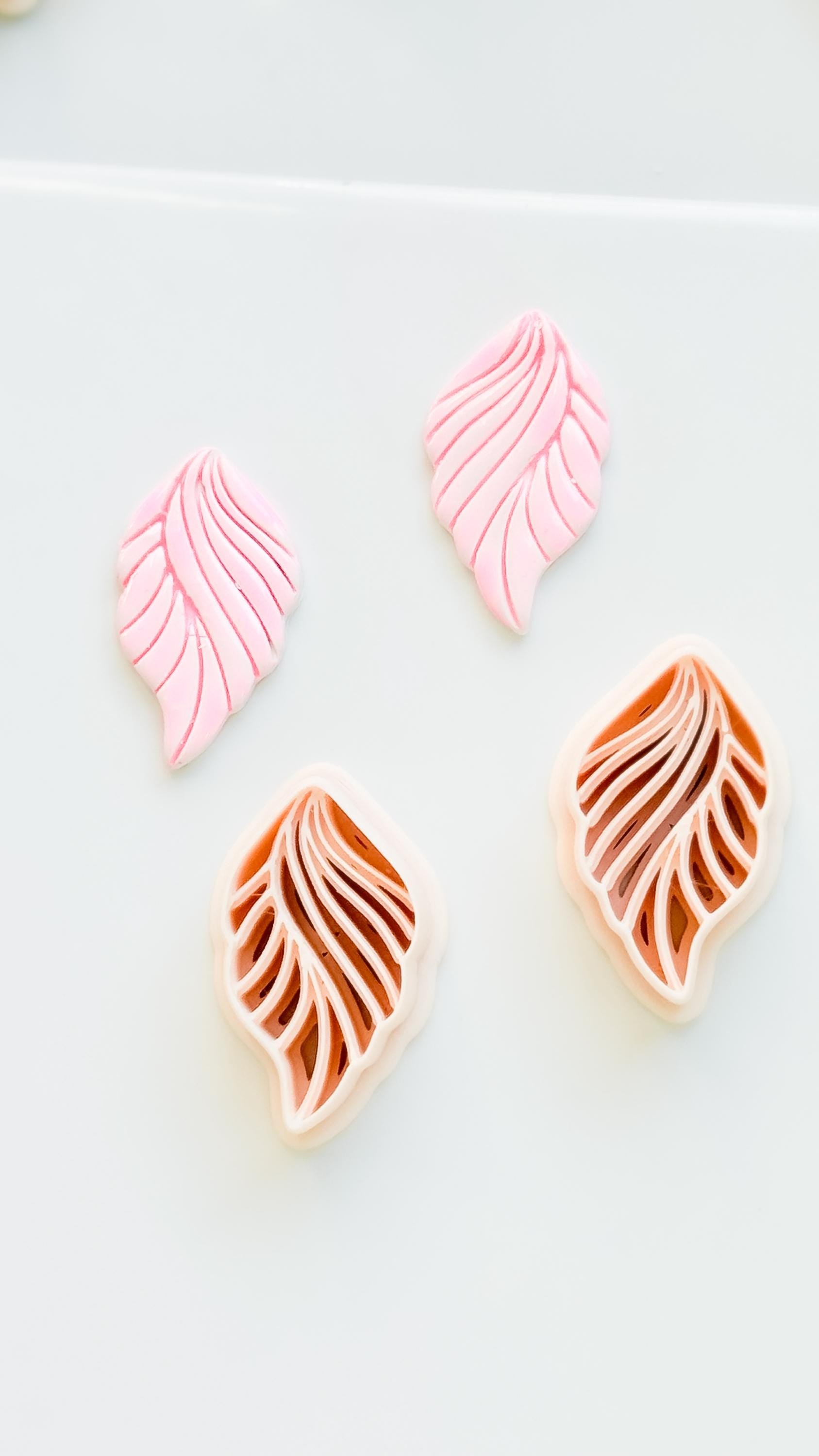 Leafy Waves Polymer Clay Cutter: Botanical Shapes