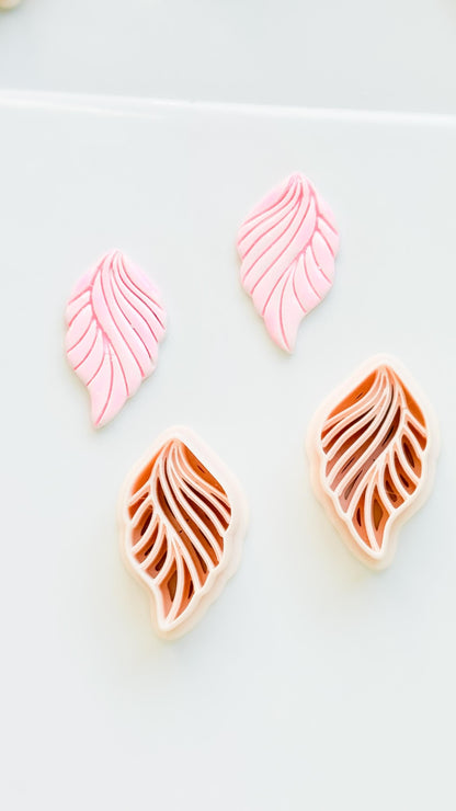 Leafy Waves Polymer Clay Cutter: Botanical Shapes