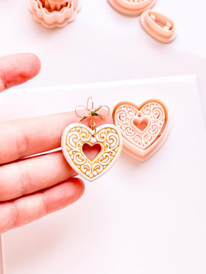 Bloomy Heart Cutter: Filigree Heart Design for Polymer Clay