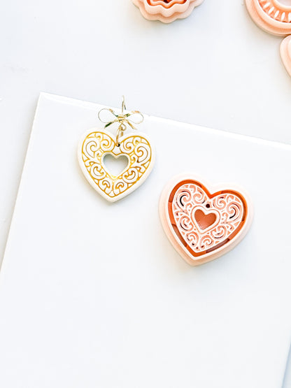 Bloomy Heart Cutter: Filigree Heart Design for Polymer Clay