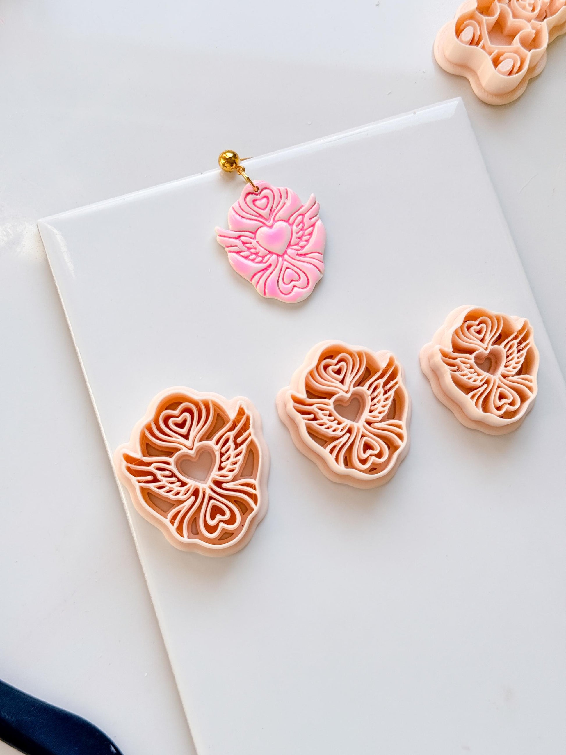 Flying Valentine Clay Cutter: Winged Heart Design