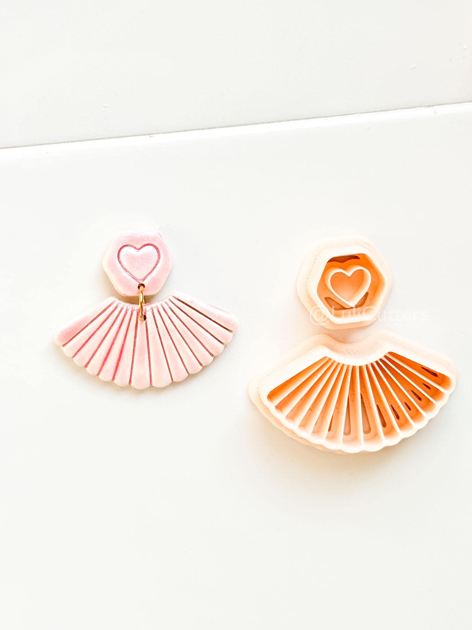 Fan of Love Clay Cutter: Heart Fan Shape