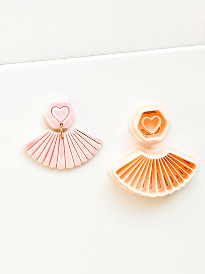Fan of Love Clay Cutter: Heart Fan Shape