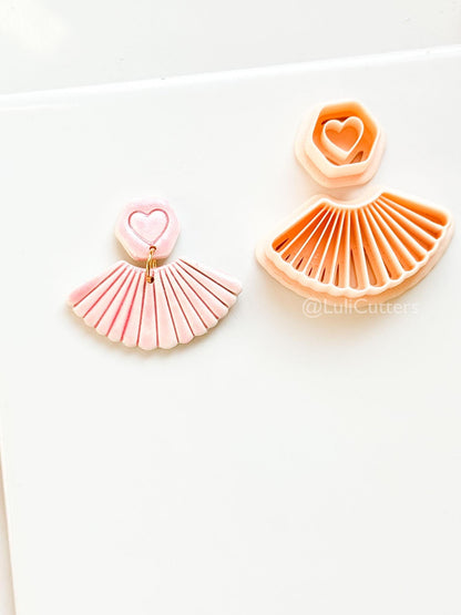Fan of Love Clay Cutter: Heart Fan Shape