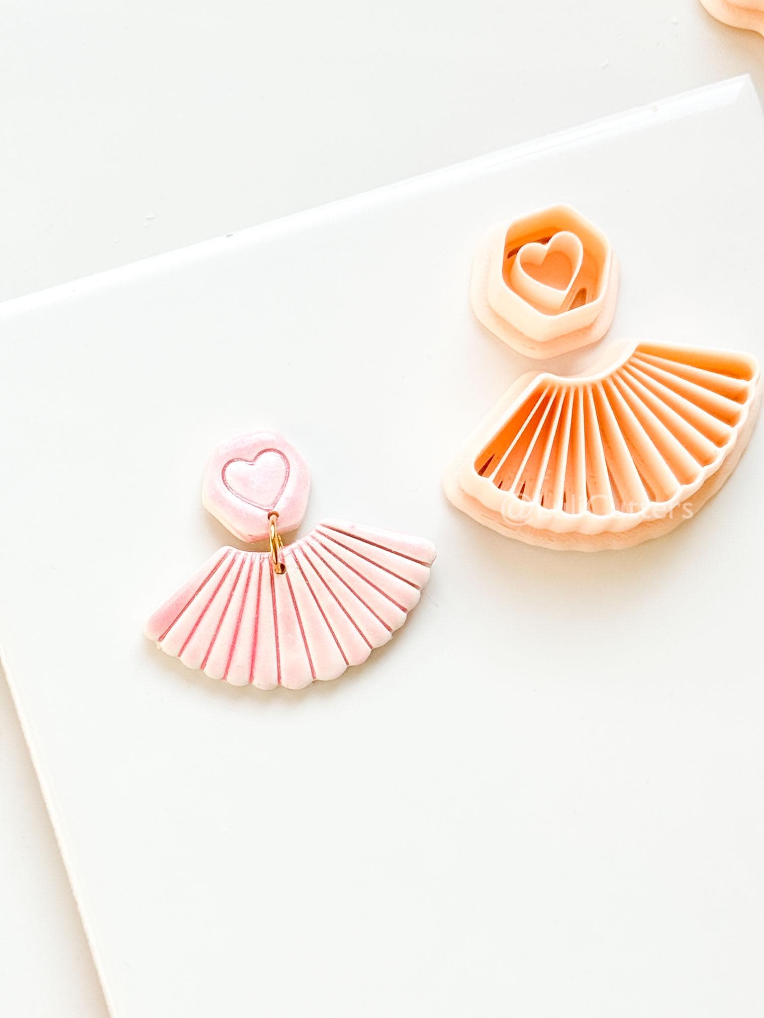 Fan of Love Clay Cutter: Heart Fan Shape