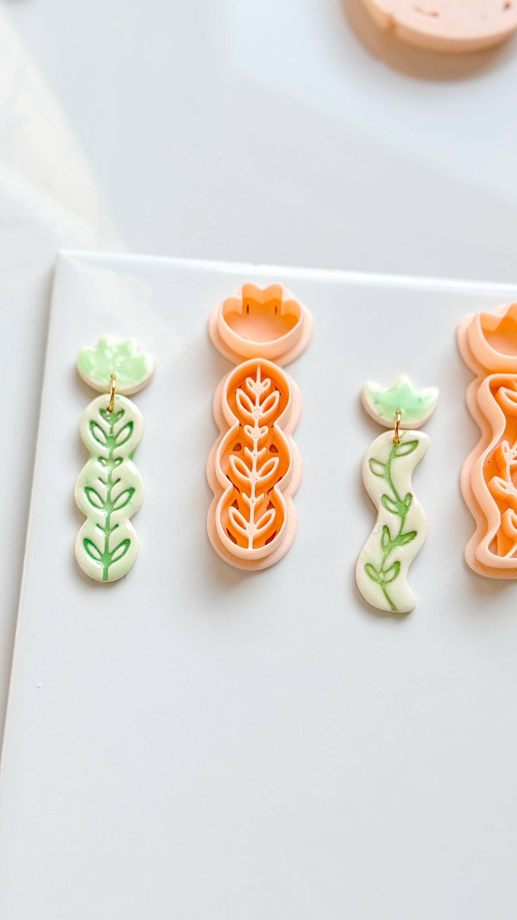 Sprig Set Clay Cutter: Botanical Vine Earring Shapes