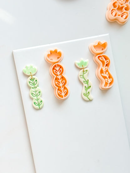 Sprig Set Clay Cutter: Botanical Vine Earring Shapes