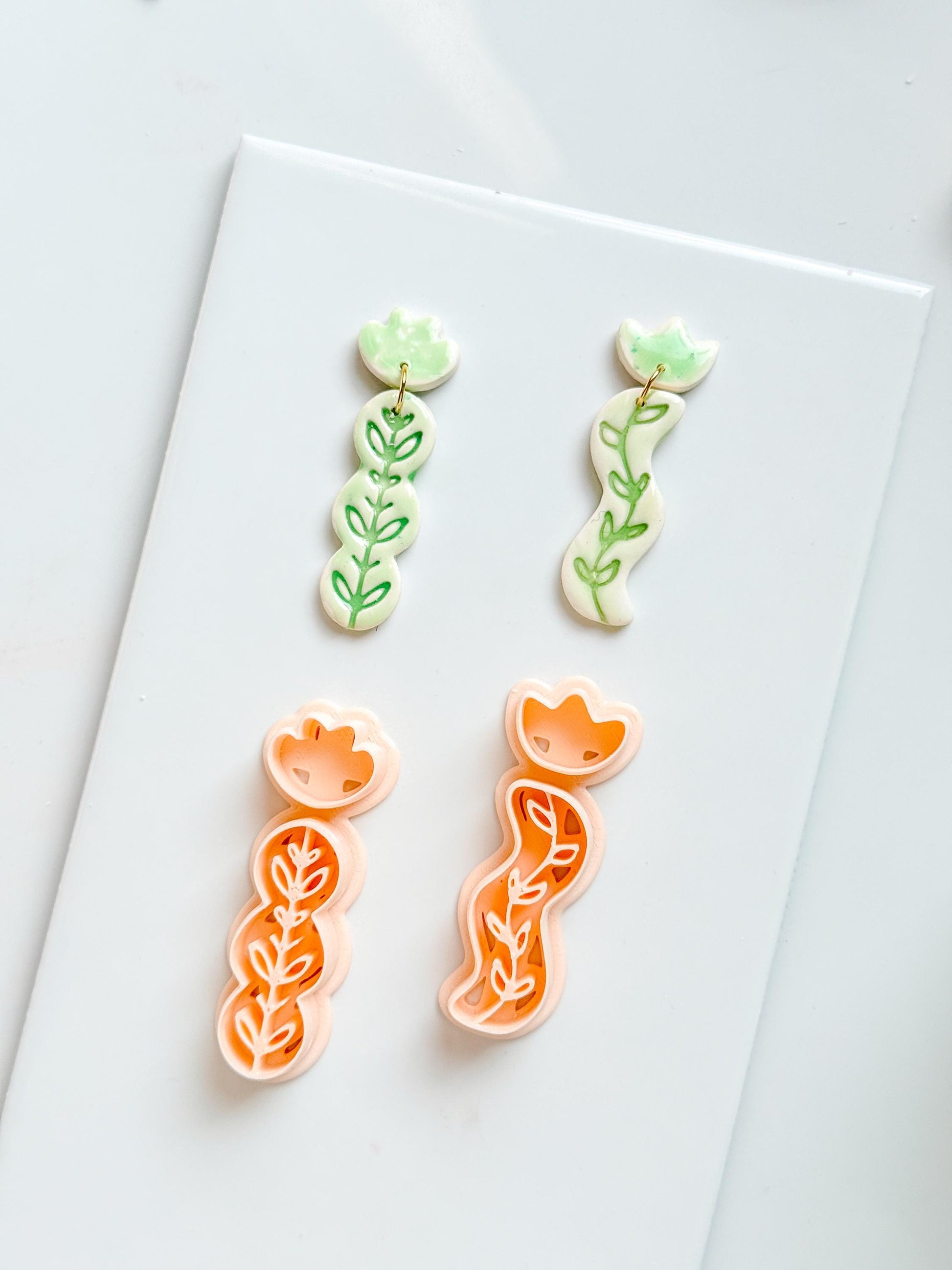 Sprig Set Clay Cutter: Botanical Vine Earring Shapes