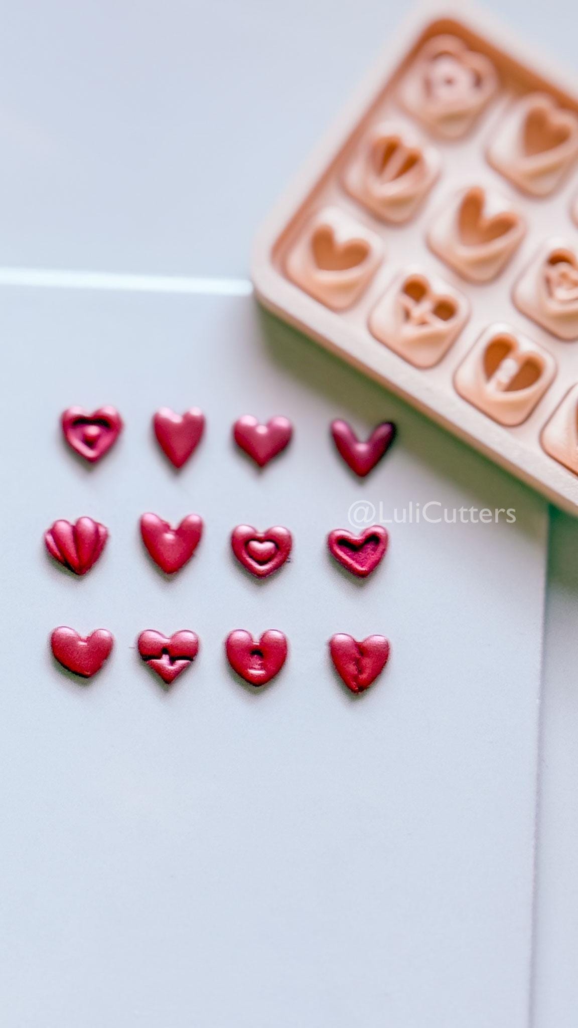 Micro Valentine Heart Clay Cutters: Love Symbols Set