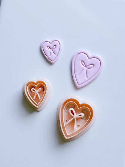 Liora Heart Clay Cutter: Bow Detail Heart