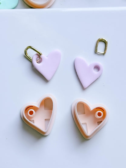 Interchangeable Hoop Heart Clay Cutter: Open Heart Silhouette