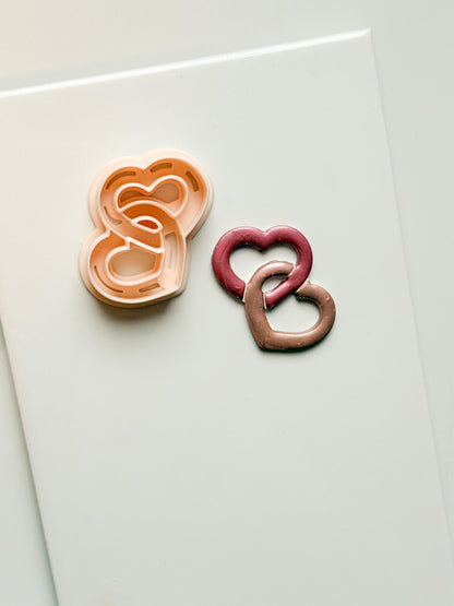 Chained Hearts Clay Cutters: Interlocked Heart Duo