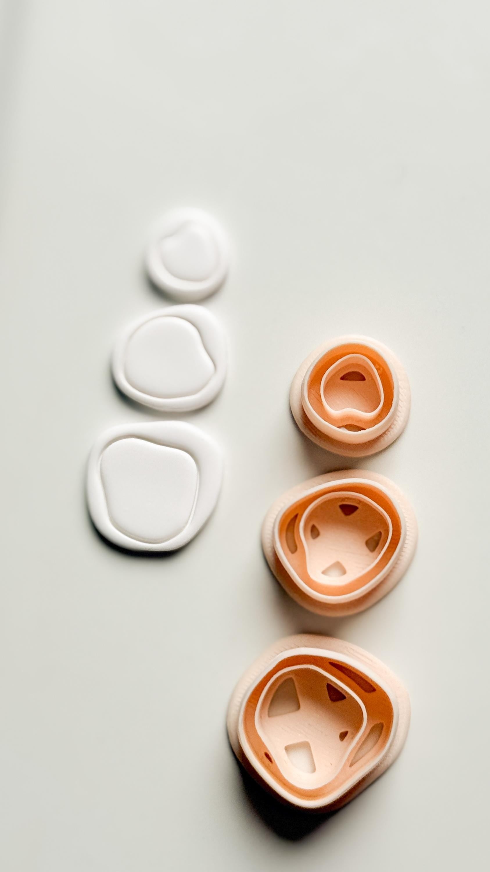 Cloud Pebble Trio Clay Cutters: Organic Pebble Shapes Set