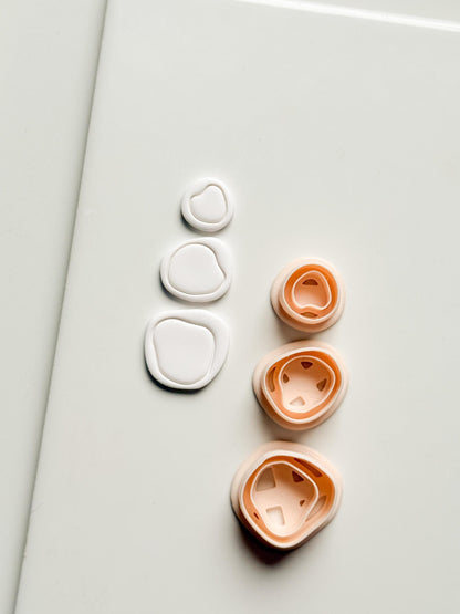 Cloud Pebble Trio Clay Cutters: Organic Pebble Shapes Set