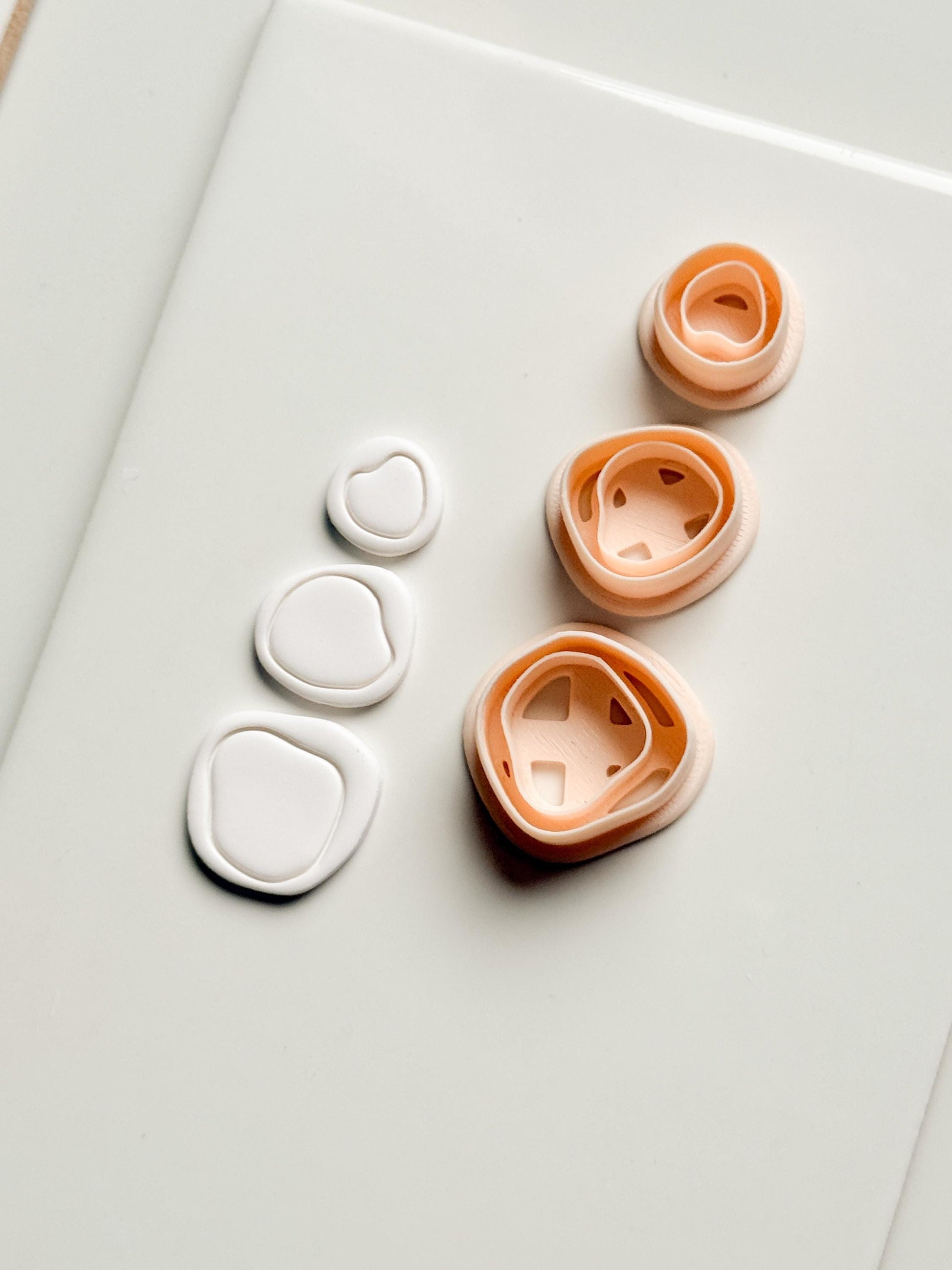 Cloud Pebble Trio Clay Cutters: Organic Pebble Shapes Set