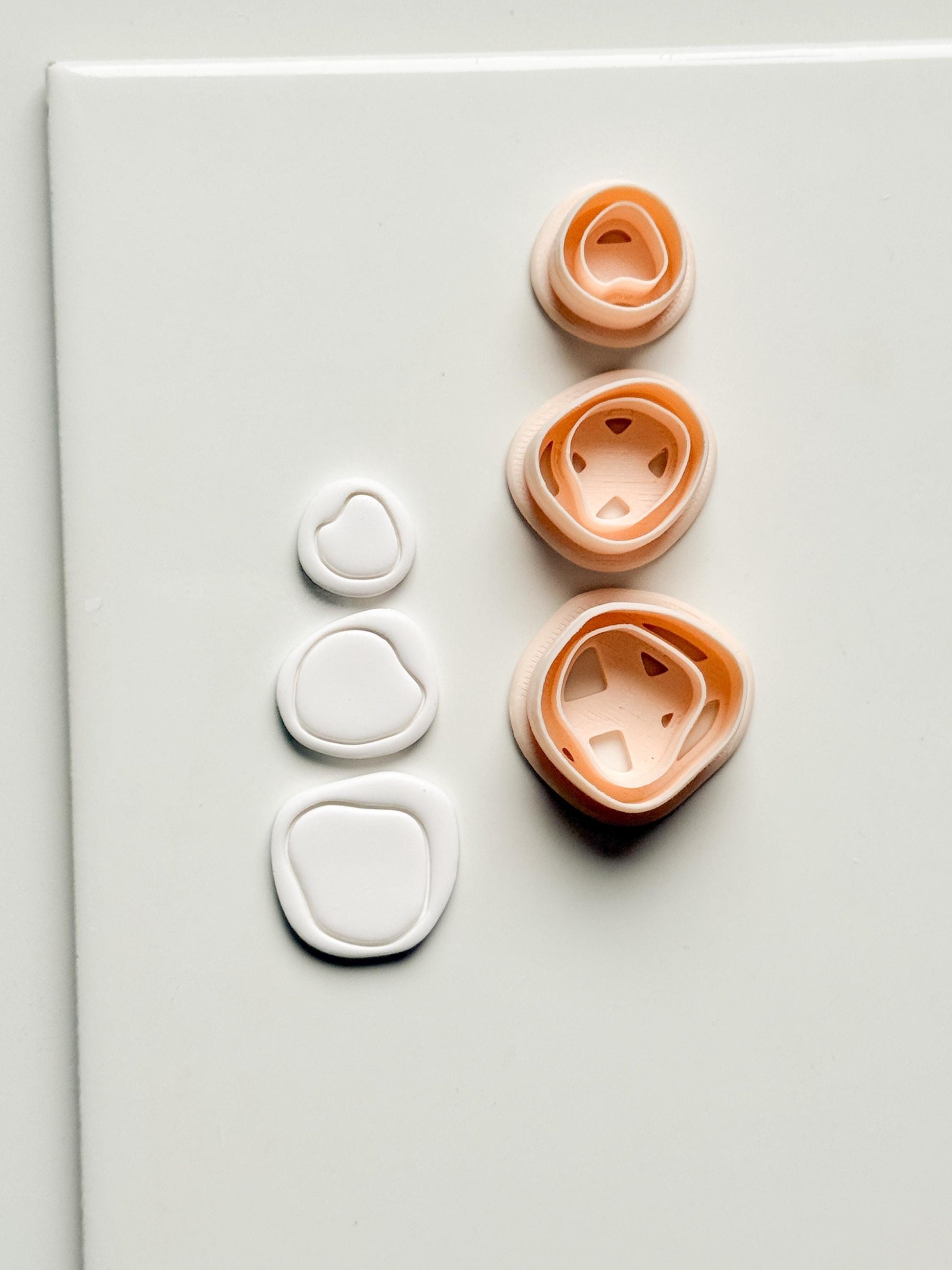 Cloud Pebble Trio Clay Cutters: Organic Pebble Shapes Set