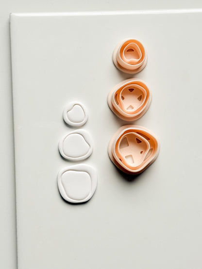Cloud Pebble Trio Clay Cutters: Organic Pebble Shapes Set