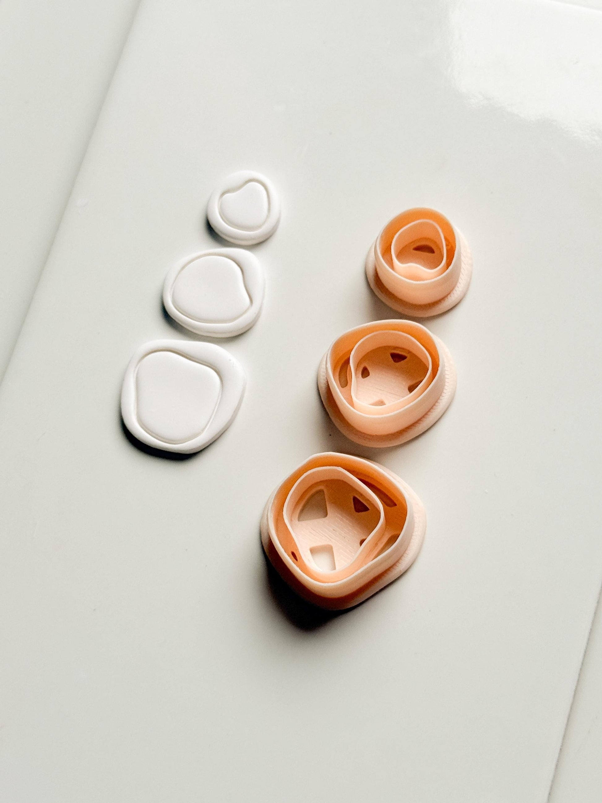 Cloud Pebble Trio Clay Cutters: Organic Pebble Shapes Set