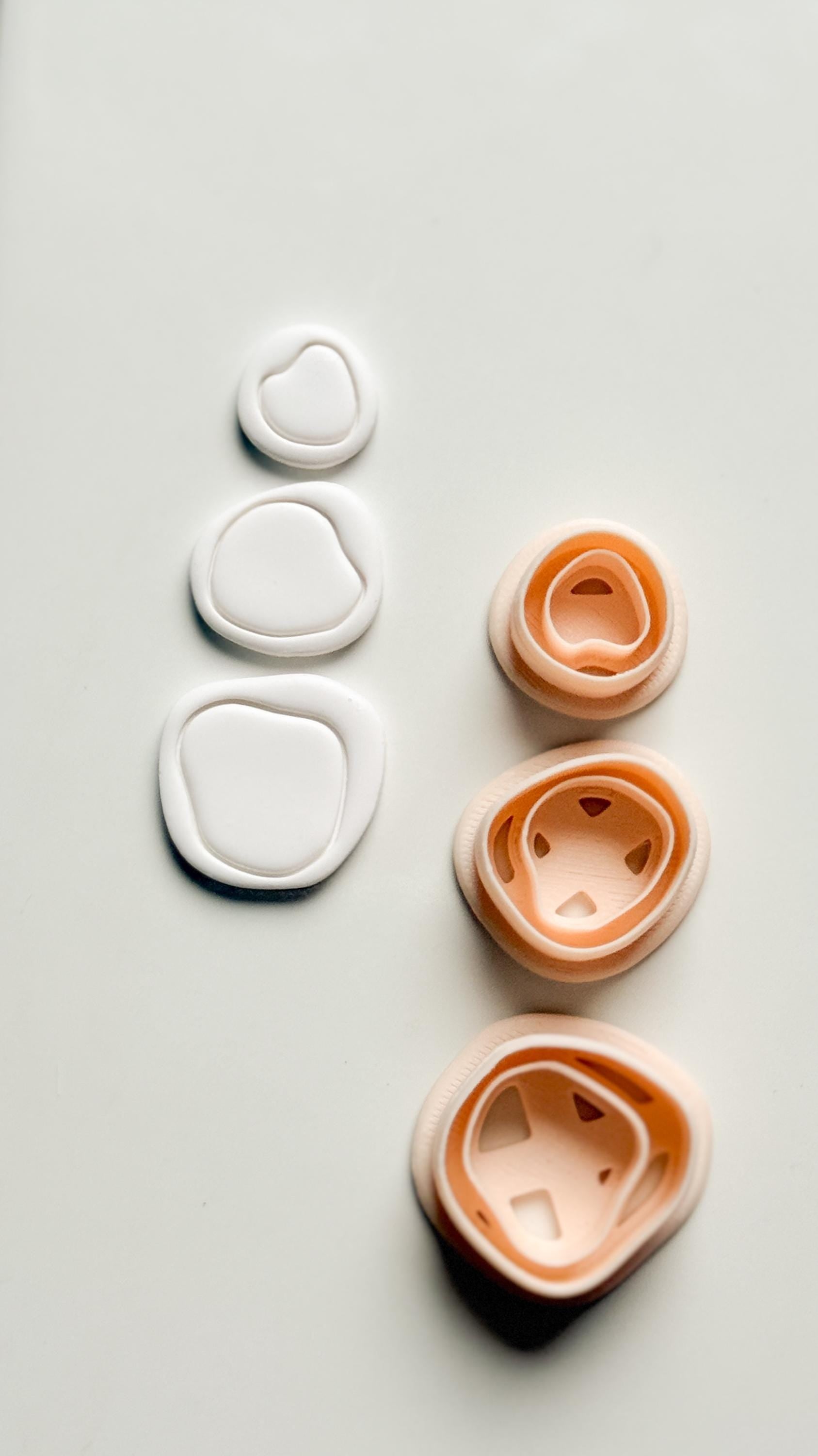 Cloud Pebble Trio Clay Cutters: Organic Pebble Shapes Set