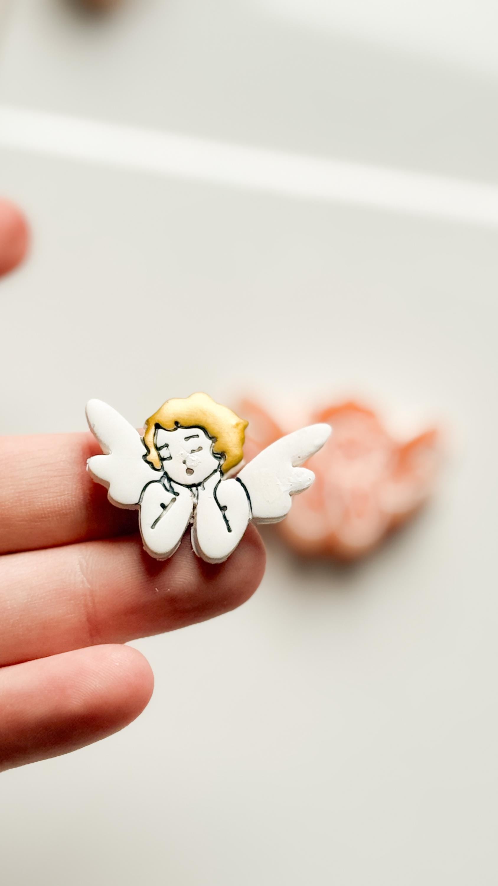 Dreamy Cherub Clay Cutter: Angel Figure Design
