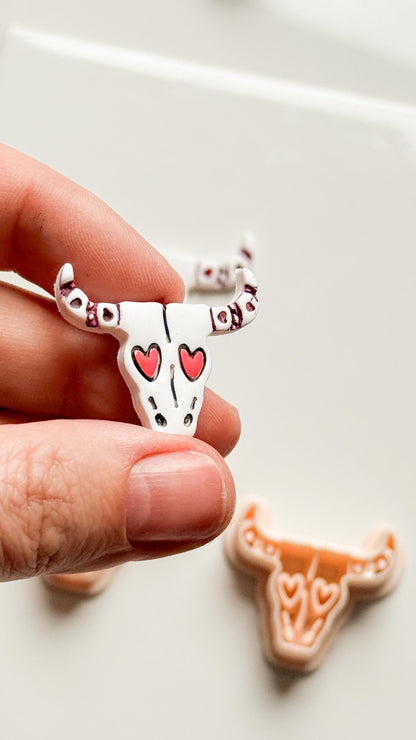 Rodeo Romance Clay Cutters: Heart Skull Western Duo
