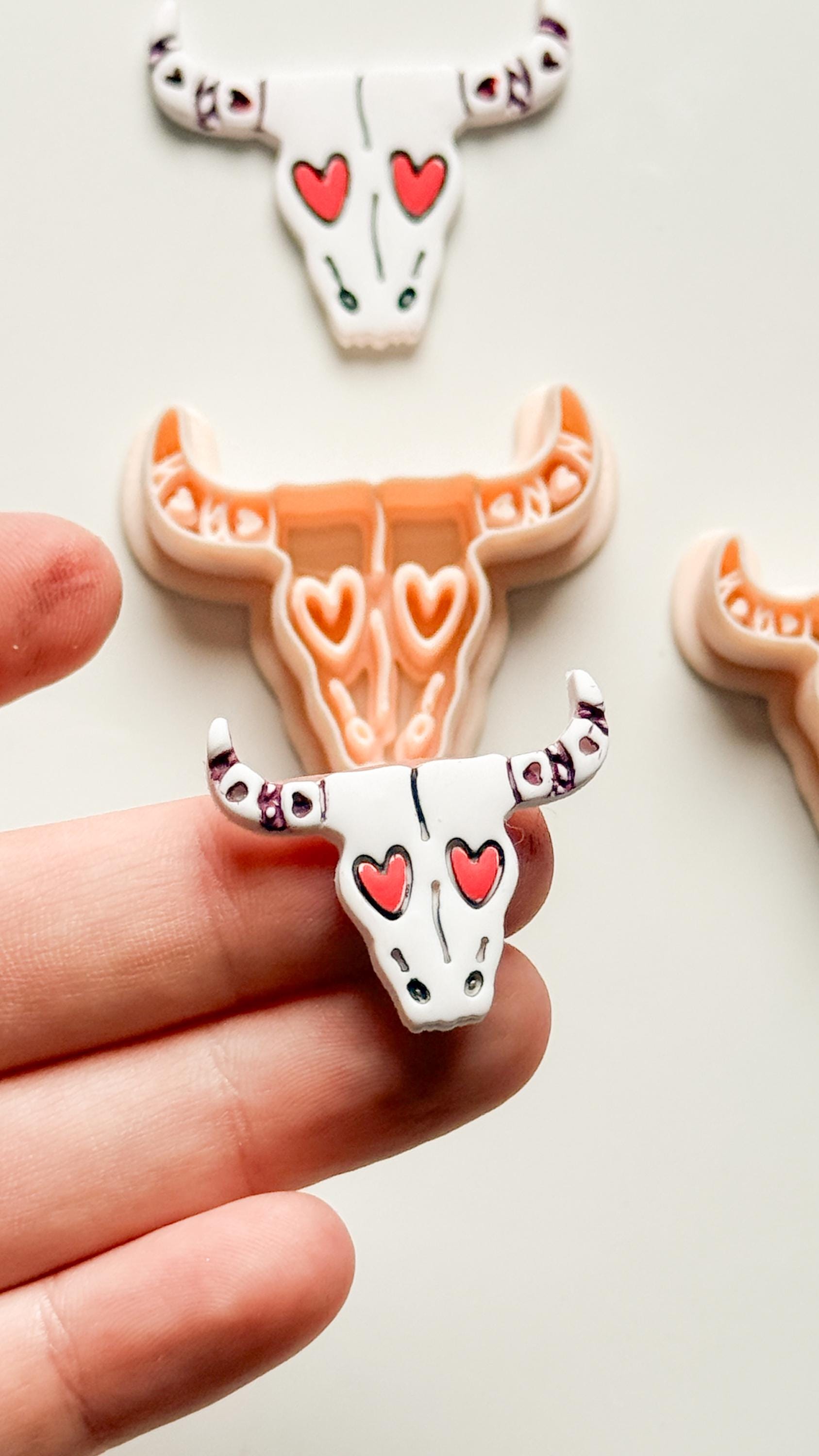 Rodeo Romance Clay Cutters: Heart Skull Western Duo
