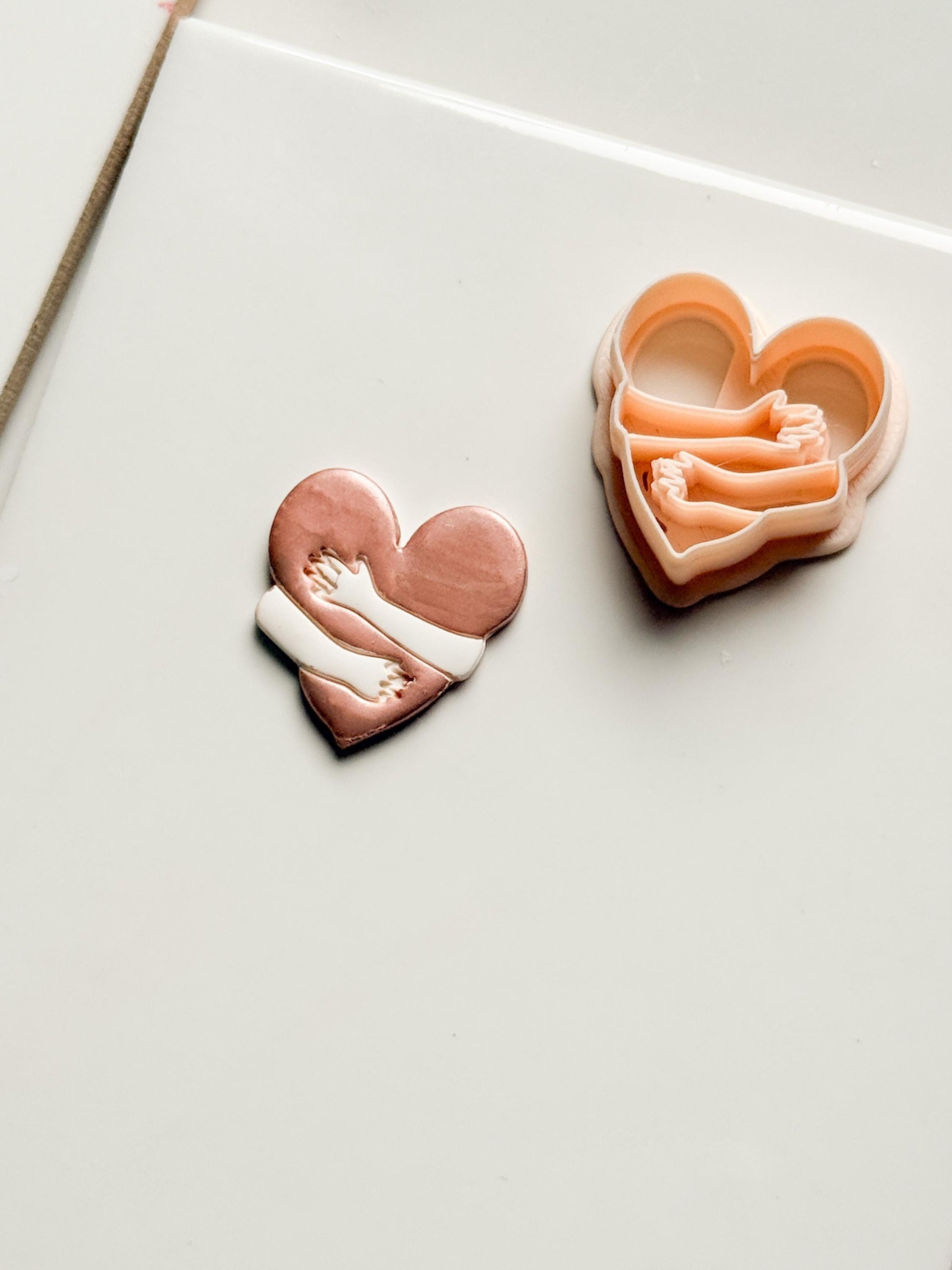 Self Love Clay Cutter: Hugging Heart Design