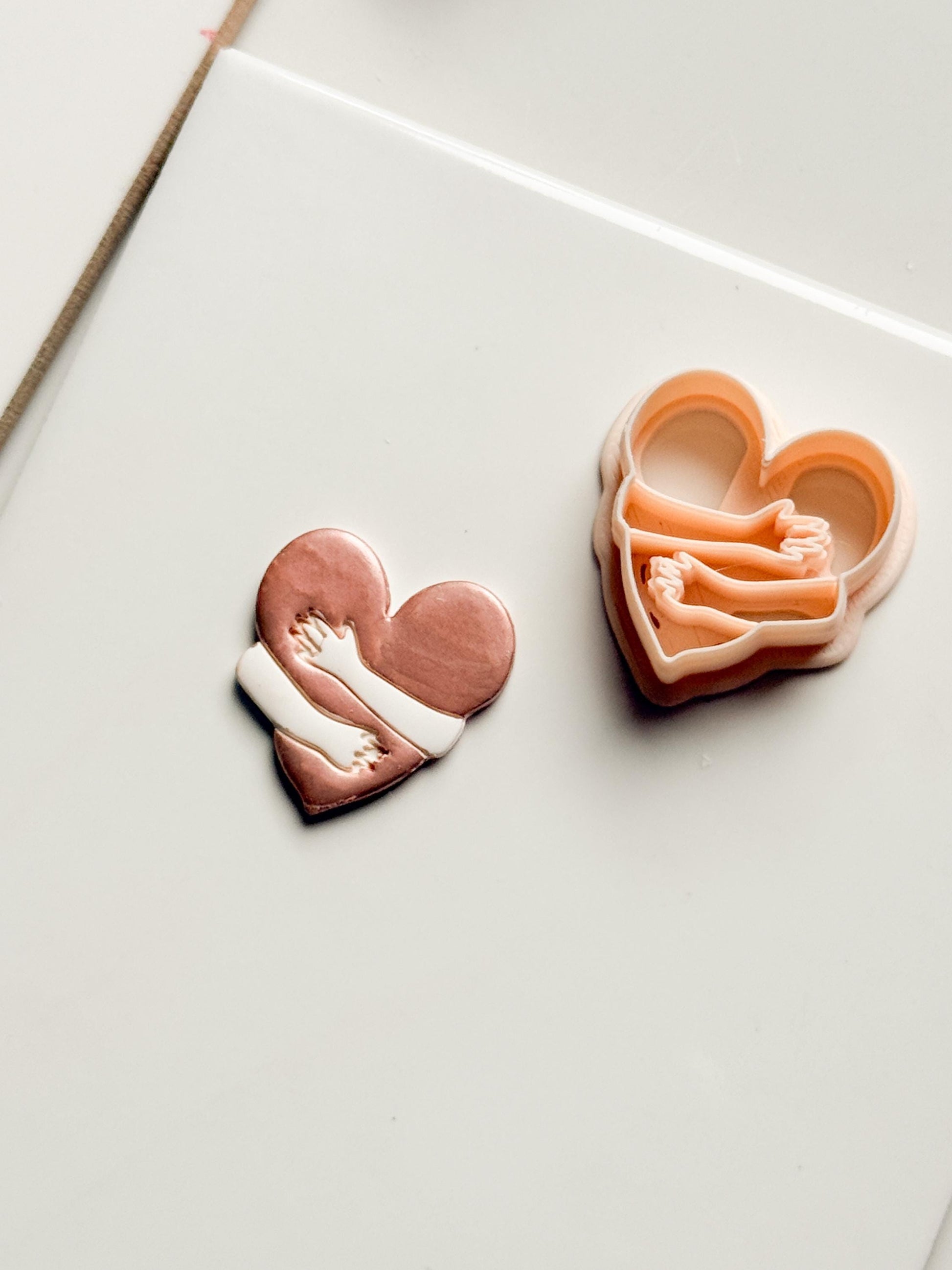 Self Love Clay Cutter: Hugging Heart Design