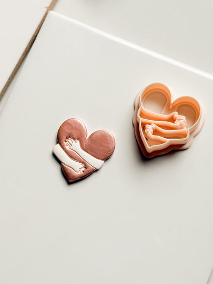 Self Love Clay Cutter: Hugging Heart Design