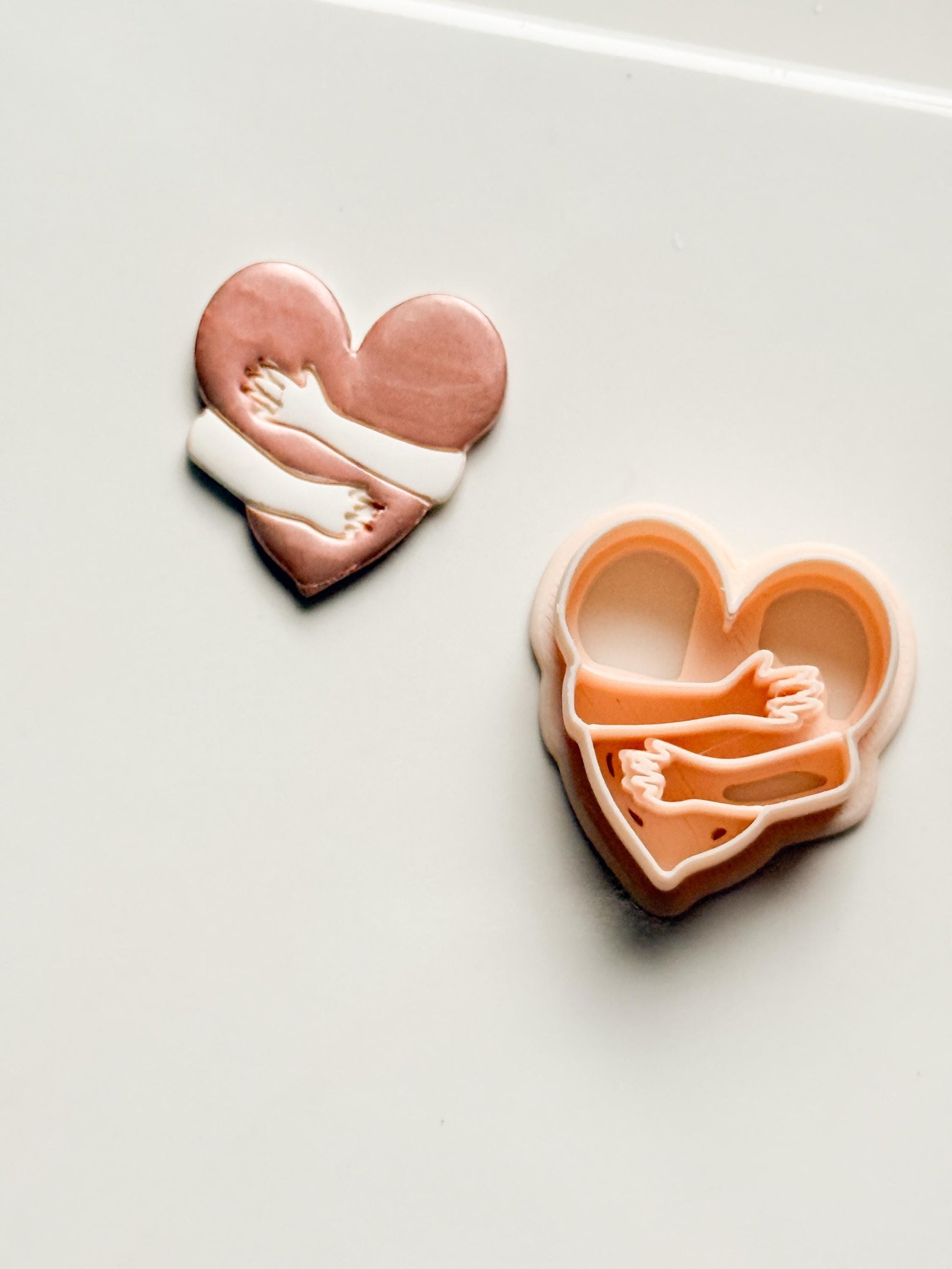 Self Love Clay Cutter: Hugging Heart Design