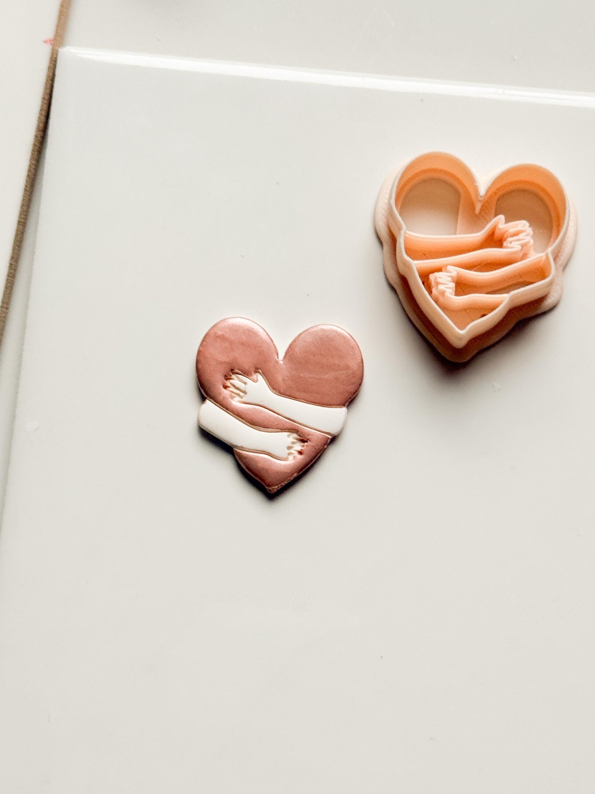Self Love Clay Cutter: Hugging Heart Design