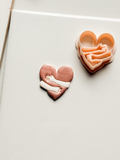 Self Love Clay Cutter: Hugging Heart Design