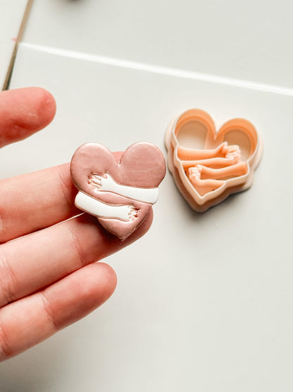 Self Love Clay Cutter: Hugging Heart Design